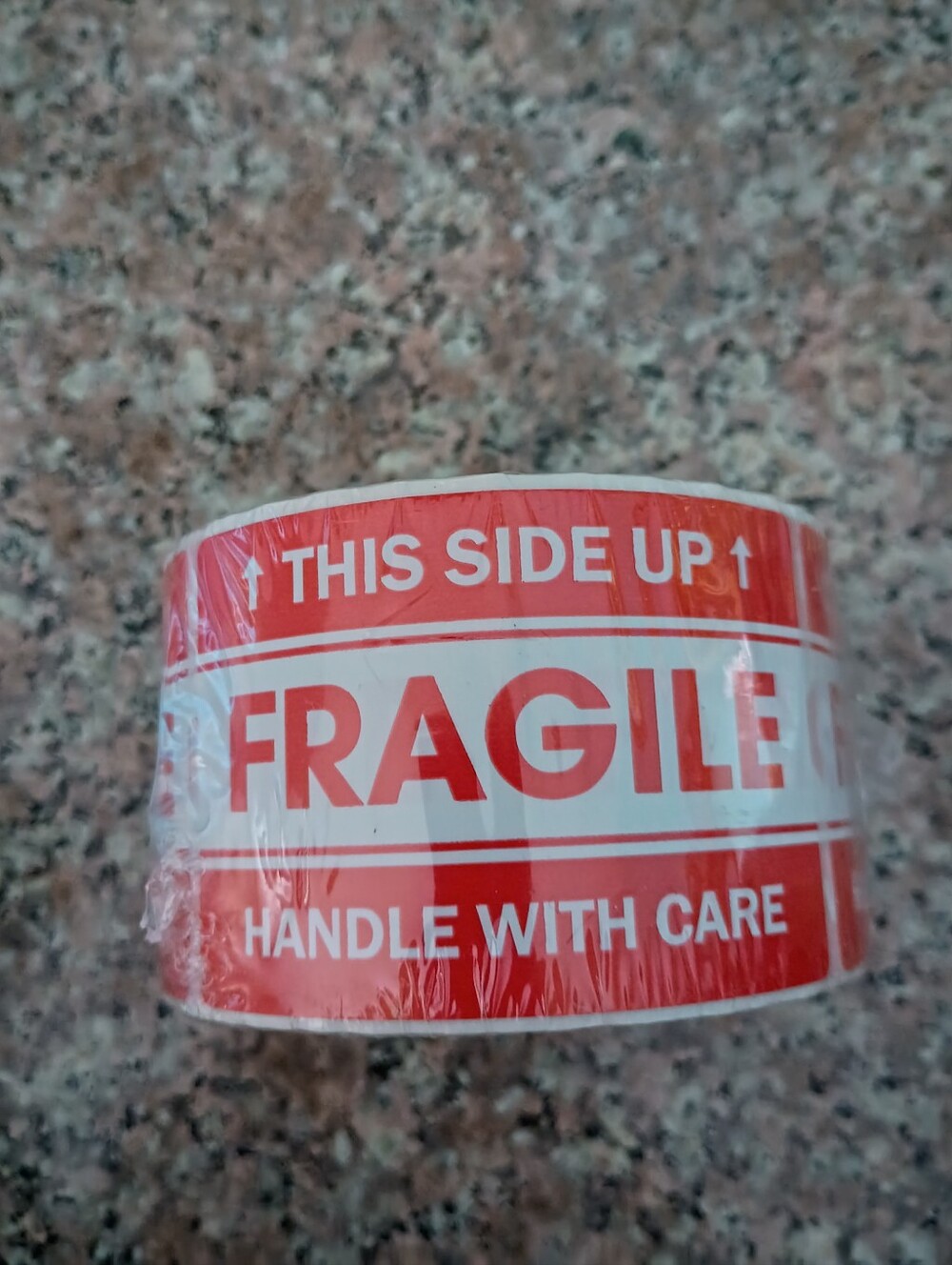 Fragile Handle With Care Warning Tape - Red & White, Sealed, 2x3